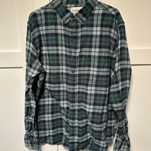 Goodfellow & Co Men's Casual Blue-Green Plaid Shirt